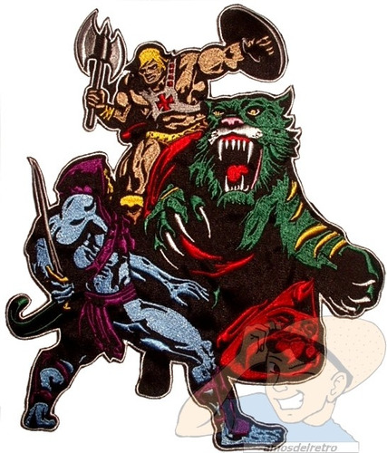 Parche Bordado Motu He-man Vs Skeletor Battlecat Grande