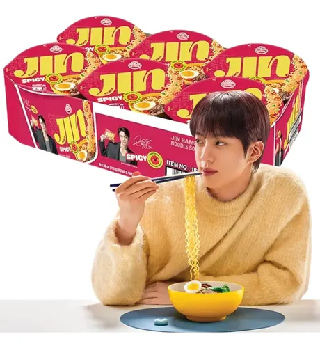 Pack 6x Lamen Coreano Jin Ramen Spicy 65g Cup Bts Jin | MercadoLivre