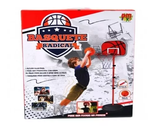 Basquete Radical Altura Regulável 117-202cm, DM Toys