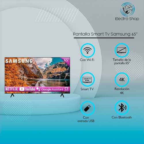 Smart TV de 65" Samsung Series 7 QN65TU700D con pantalla LED 4K - Excelente (Reacondicionado)