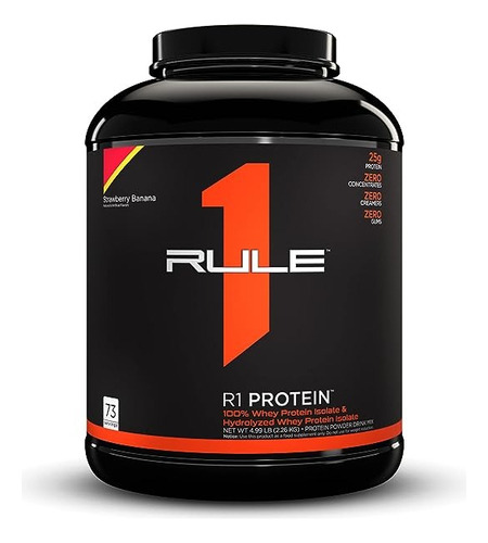 Rule One Proteína 100% Whey Protein Isolate 5lb Sabor Strawberry Banana