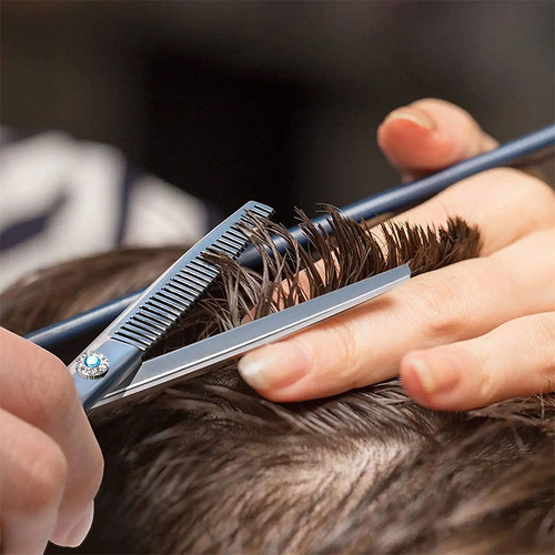 Conjunto De Tesouras Cabeleireiro& Barbeiro Corte/ Desbaste