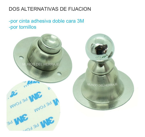 Tope Y Reten Magnetico De Piso /pared P/ Puerta. Acero Inox