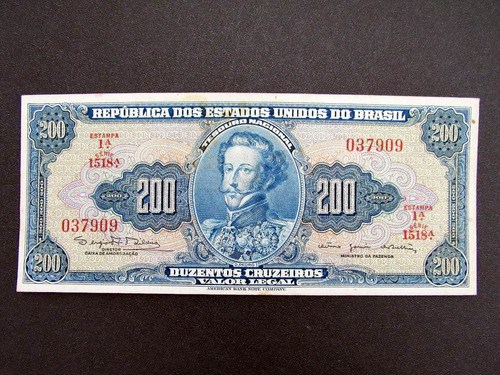 Cédula Antiga 200 Cruzeiros C043 Bc 1964 D. Pedro I Lote 66