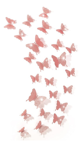 48 Piezas Diy Espejo Mariposa Combinación 3d Mariposa ...