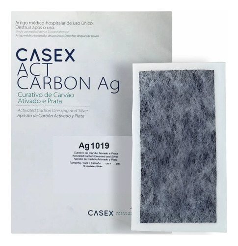 Act Carbon Ag 10,5 X 19 Curativo De Carvão Ativado E Prata
