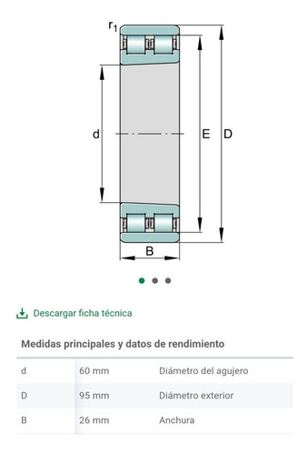 Nn3012 - As - K - M - Sp Rodamiento De Rodillos Cilíndricos