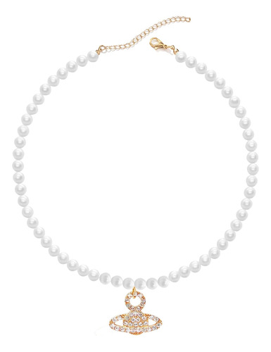 Collar De Perlas Para Mujeres Y Niñas, Cadena De Clavícula C