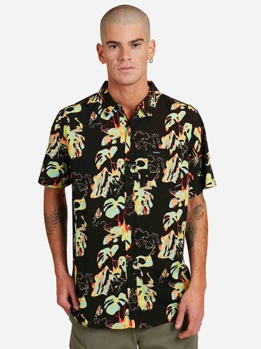 Camisa Paradise Bound Short Sleeve Shirt Multicolor Volcom
