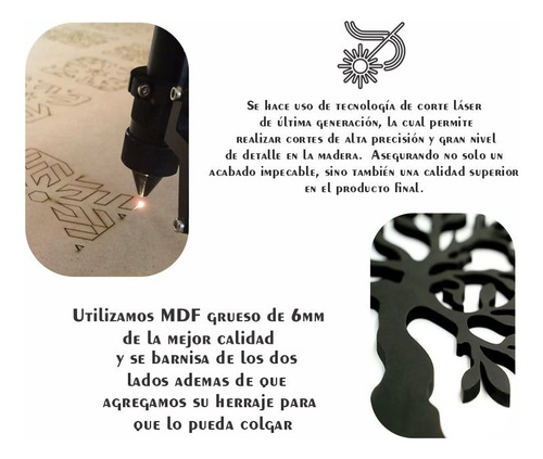 Cuadro Arbol Seco Corte Láser 50x120 Cm Negro Negro