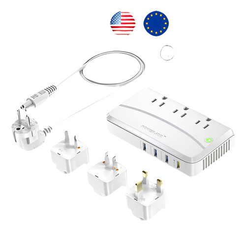 4 Usb 220v A 110v Us/uk/au Travel Voltaje Convertidor Adapta