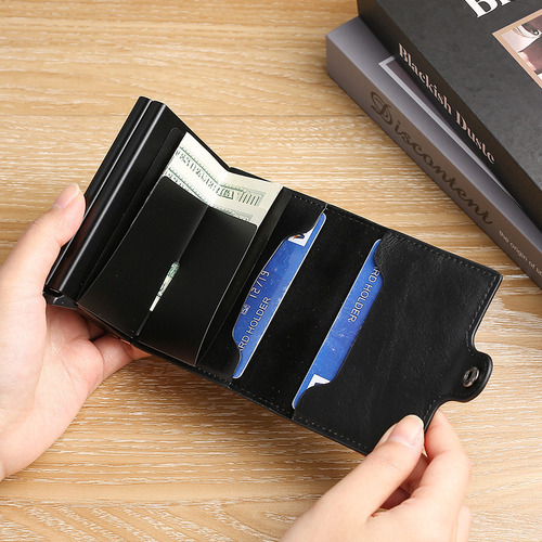 Cartera Elástica Automática De Doble Capa Con Múltiples Tarj