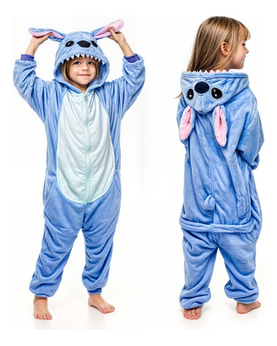 Pijama Infantil Stitch Lilo Macacão Fantasia Kigurumi 