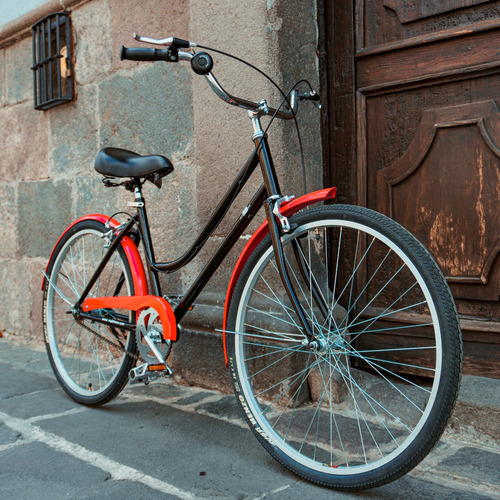 Bicicleta Vintage Urbana C/ Nombre 6 Vel Rojo Mybikemx