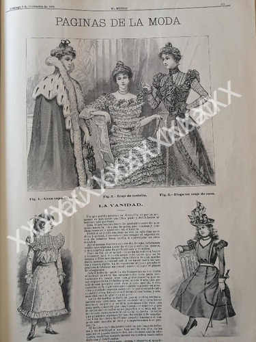 Gaceta Antigua De Modas 1898.   Paginas De La Moda 5