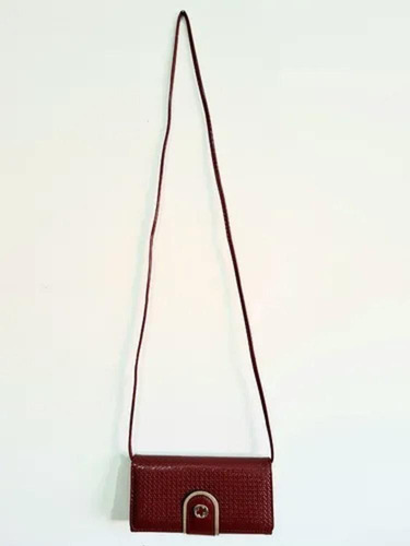 Billetera genérica con diseño de piel roja lisa, 0,1 m x 19,5 cm x 3,5 cm