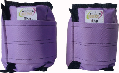 Imagem 3 de 4 de Kit Tornozeleira 5kg + Colchonete + Halteres 3kg Lilás