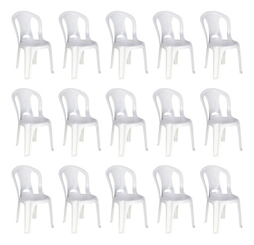 Combo 15 Cadeiras Plásticas Sem Braço Búzios Tramontina