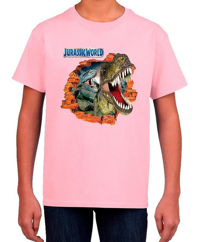 Polera Estampada 100% Algodón Niño Jurassic World Park Único