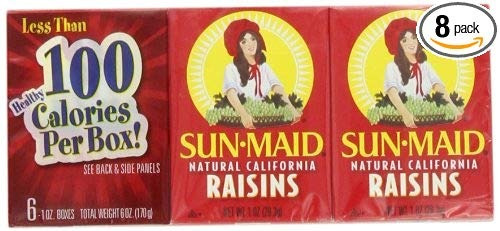 Sun Maid Pasas De California, 6-conde, Cajas De Cartón De 1 