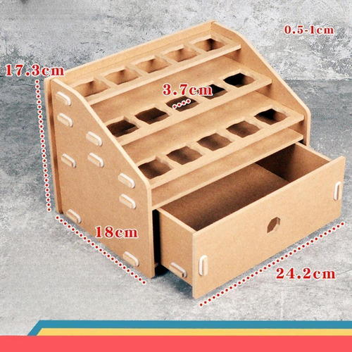 Organizador De Pintura Modelo De Madera Organizador,