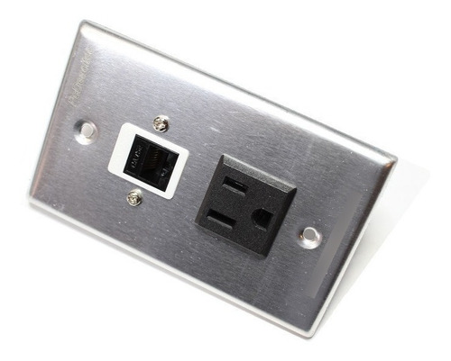 Placa Tapa Metalica Contacto Electrico + Rj45 Cat5e 810110