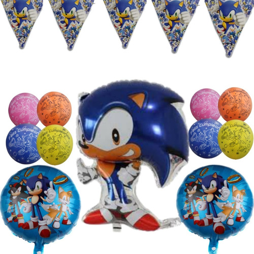 Sonic Globo Metalico Articulos Fiesta Paq 