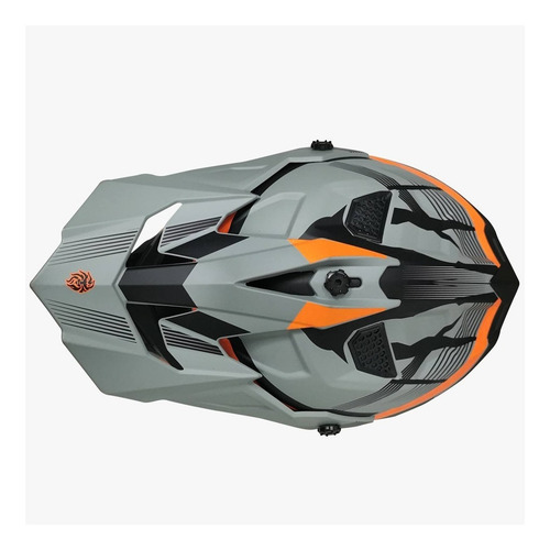 Imagen 3 de 9 de Casco Motocross Enduro Kov Terra X-4 Go Naranja/ Gris