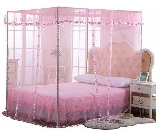 Jqwupup Cortinas De Cama Con Dosel Doble - Dosel De 4 E