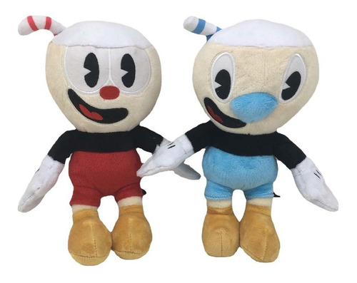 2 Unids/set Cuphead Juego De Muñecas De Peluche De 25 Cm Par