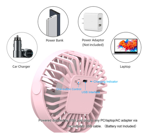 Ventilador Portátil De Escritorio Usb: 3 Clips For Uso Domé