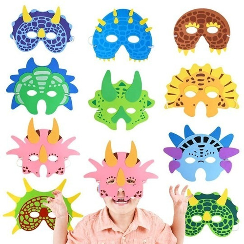 5 Mascaras De Dinosaurios, Cotillon