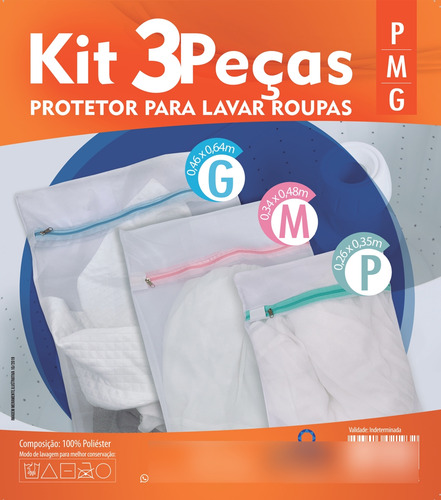 Saco Protetor Ziper Para Lavagem Lavar De Roupas Delicadas