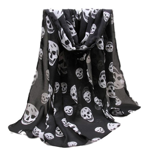 Punk Skull Bufanda Shawl Wrap Enorme Fotos 1-3-5-6 Y 7