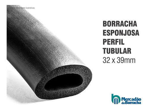 Tubo Borracha Esponjosa Vedação Macia 32x39mm - Metro Linear