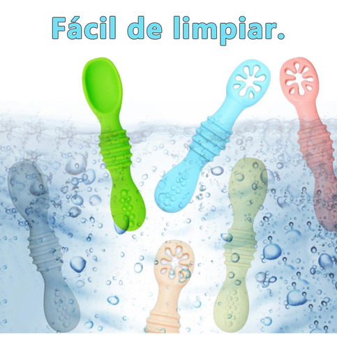 Cucharas Para Bebe De Silicona,juego De 6 Cucharas