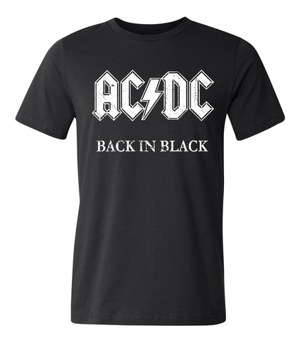 Remera Ac/dc Back In Black Young Johnson Algodon 