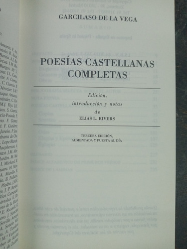 Imagen 2 de 4 de Poesias Castellanas Completas * Garcilaso De La Vega *