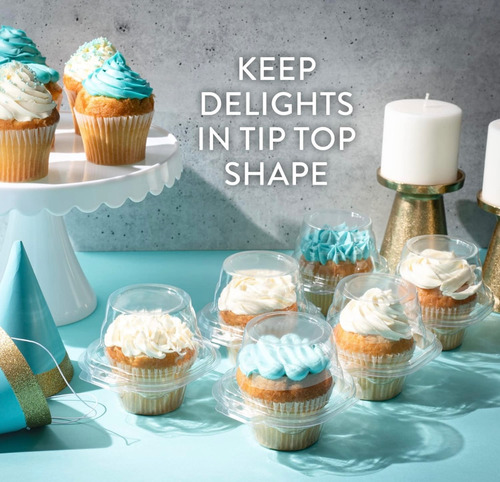 Contenedor / Domo Para Cupcake Individual 25 Piezas