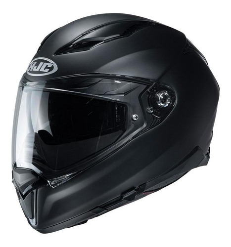 Capacete Moto F70 Sólido Viseira Solar Motociclista Hjc Cor Preto Tamanho 56