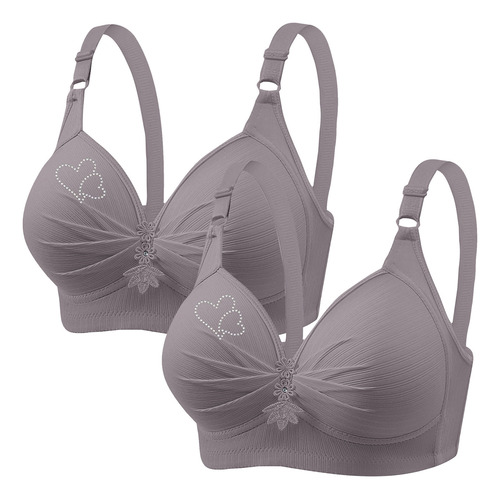 W Bras Con Estampado Para Mujer, 2 Unidades, Juntas, Talla G