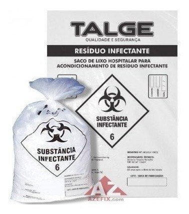 Imagem 3 de 3 de 100 Saco Lixo Hospitalar Infectante 50 Litros 63x80 C/ Nota