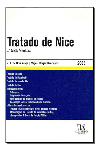 Libro Tratado De Nice 02ed 05 De Vilaca J L E Gorjao-henriqu