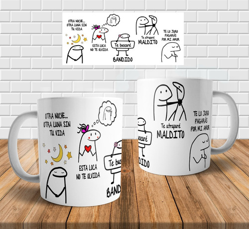 Diseño Plantillas Bandido Flork Sublimar Tazas Cancion Meme