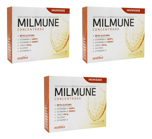 Kit Com 3 Vitaminas Milmune Concentrado 30cps - Ecofitus