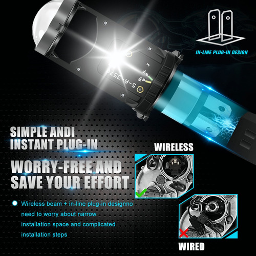Faros Led H4 Hb2 9003 Tipo Lupa Para Moto Luz Altas Y Bajas