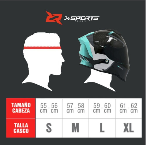 Imagen 5 de 6 de Casco X-sports V151 Solid