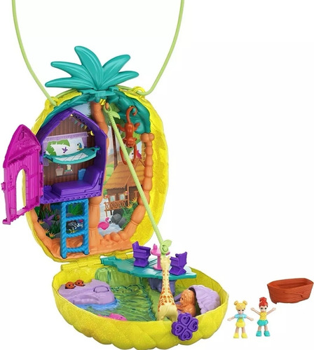 Set Bolsa Piña Tropical Polly Pocket Mattel Con Accesorios