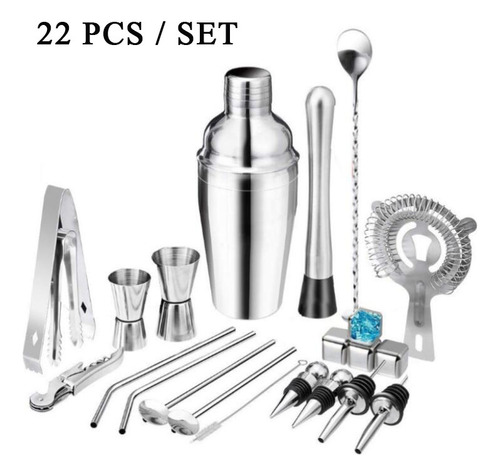 Kits De Cóctel De Acero Inoxidable De 22 Piezas Para Barman
