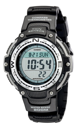 Casio Reloj Digital Negro Con Sensor Doble Sgw100-1v Para Ho
